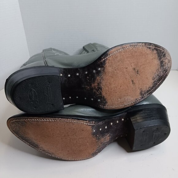 Vintage Justin Men's size 8D Western Style 1226 Grey Leather Cowboy Boot - Picture 11 of 12